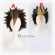 Haikyuu Yuu Nishinoya Black Brown Yellow Cosplay Wigs