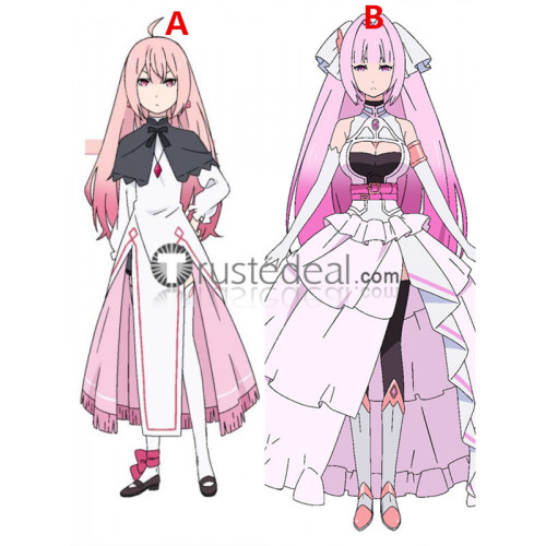 Maou-sama Retry Demon King Retry Angel White Luna Elegant Pink Cosplay Costumes