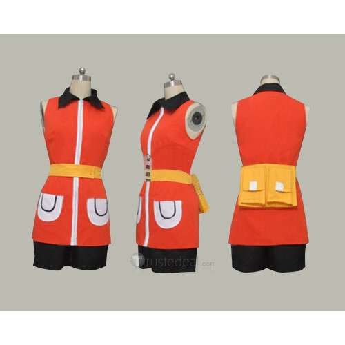 Pokemon May Haruka Orange Red Cosplay Costume