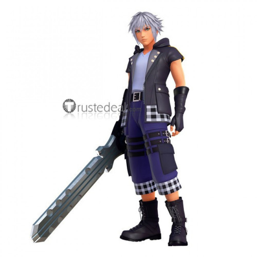 Kingdom Hearts III Riku Silver Gray Spiky Cosplay Wig