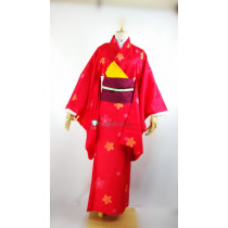 Gugure! Kokkuri-san Ichimatsu Kohina New Year Red Kimono Yukata Cosplay Costume