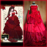 Date A Live Fantasia Bunko Party Kurumi Tokisaki Red Gown Cosplay Costume