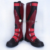 The Avengers Captain America Cosplay Dark Red Boots Shoes