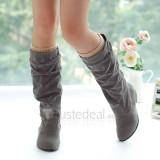 Top quality PU medium heel pumps boots(JY810)