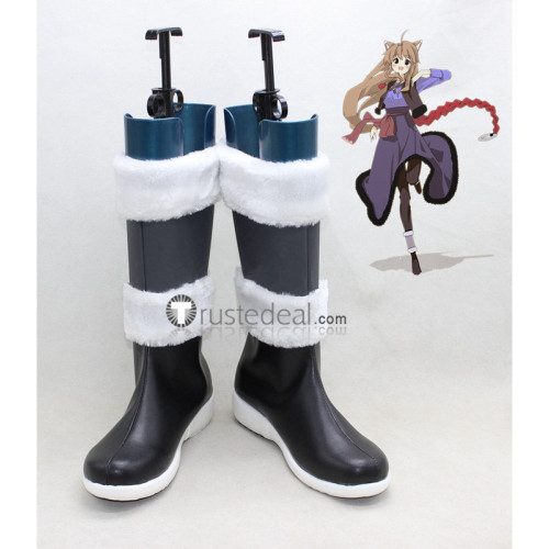 Spice and Wolf Holo Black White Cosplay Boots Shoes