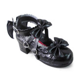 Black Square Heel Lolita Footwear