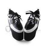 Boys Black White Boat Shape Lolita Shoes