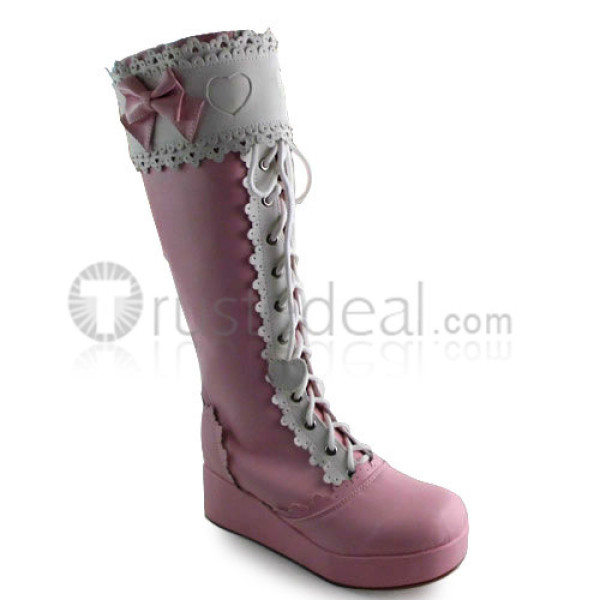 Pink Sweet Bows Lolita Boots