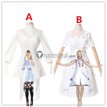 Final Fantasy XIV 14 Minfilia Warde Ryne White Dress Cosplay Costumes