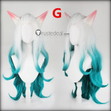 League of Legends LOL Spirit Blossom Ahri Kindred cassiopeia Pink White Blue Purple Cosplay Wigs