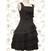 Cotton Sleeveless Bow Ruffles Lolita Dress(CX684)