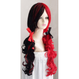 Batman Harley Quinn Red and Black Cosplay Wig