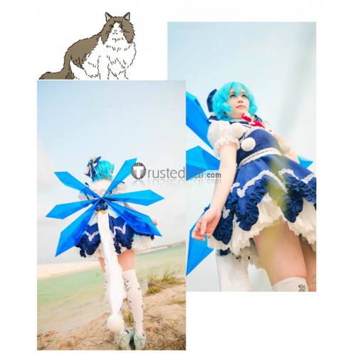 Touhou Project Cirno Lolita Blue Dress Cosplay Costume