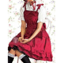 Cotton Red Bow Short Sleeves Lolita Dress(CX651)