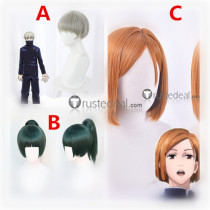 Jujutsu Kaisen Sorcery Fight Toge Inumaki Nobara Kugisaki Maki Zenin Grey Green Cosplay Wigs