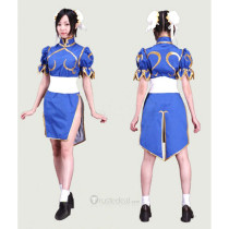 Street Fighter CHUN LI Blue Cosplay Costume