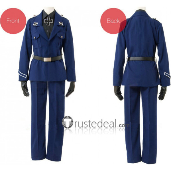 Hetalia Axis Powers Prussia Gilbert Beilschmidt Blue Cosplay Costume