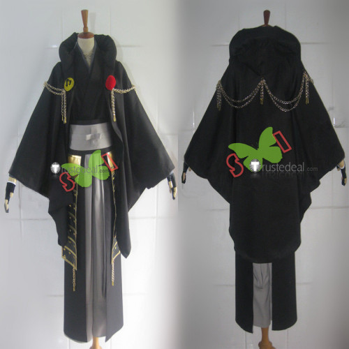 Touken Ranbu Tsurumaru Kuninaga Genderbend Female Black Cosplay Costume