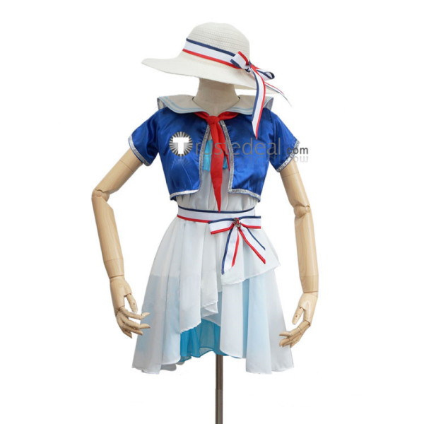 Wadanohara and the Great Blue Sea Wadanohara Blue White Sailor Cosplay Costume