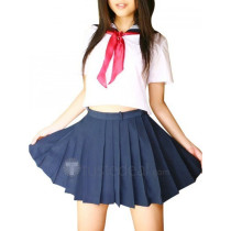 White And Deep Blue School Uniform