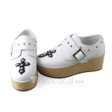 Black and White Cosplay Shoes with Cross