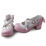 Pink Cross Straps Lolita Shoes
