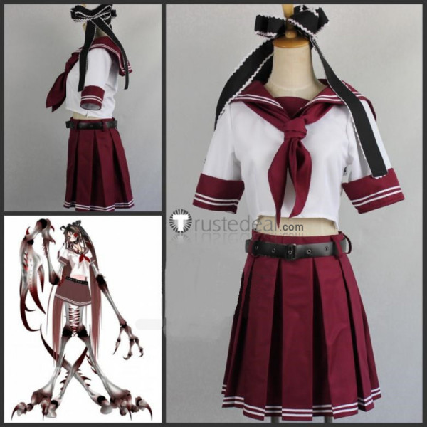 Vocaloid Calne Ca Bacterial Contamination Red Black Sailor Uniform Cosplay Costumes