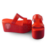 Red Patent Leather Lolita Sandals