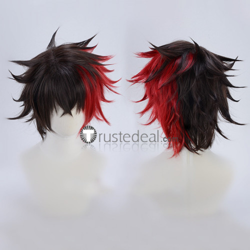 Touken Ranbu Hizen Tadahiro Black Red Cosplay Wig