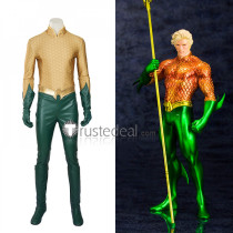Justice League Aquaman Arthur Curry Golden Green Cosplay Costume