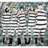 Prison School Fujino Kiyoshi One-piece Stripe Jumpsuit Prison Uniform Cosplay Costume