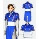 Street Fighter CHUN LI Blue Cosplay Costume