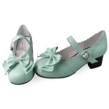Green Bows Lolita Shoes