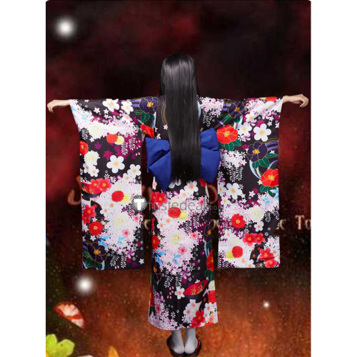 Hell Girl Jigoku Shoujo Futakomori Ai Enma Kimono Cosplay Costume 4