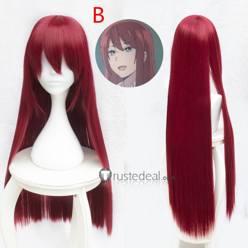 Steins Gate Makise Kurisu Brown Red Cosplay Wig