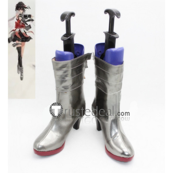 Kantai Collection Jintsuu Silver Cosplay Shoes Boots