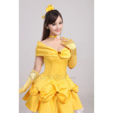 Beauty and the Beast Disney Princess Belle Yellow Dance Dress Cosplay Costume