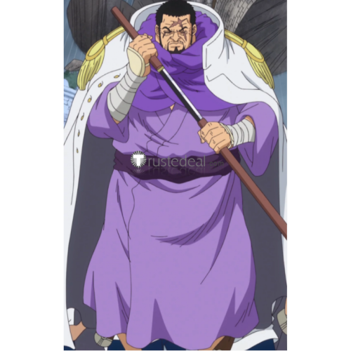 One Piece Issho Fujitora White Purple Cosplay Costume