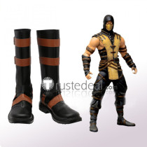 Mortal Kombat X Scorpion Black Cosplay Boots Shoes