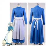Howl's Moving Castle Sophie Hatter Blue Yellow Dress Cosplay Costumes