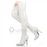 Patent Leather Upper High Heel Thigh-Length Closed-toes Sexy Boots(3407B-WW)