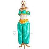 Aladdin Disney Princess Jasmine Green Cosplay Costume