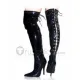 Patent Leather Upper High Heel Thigh-Length Closed-toes Sexy Boots(11851)