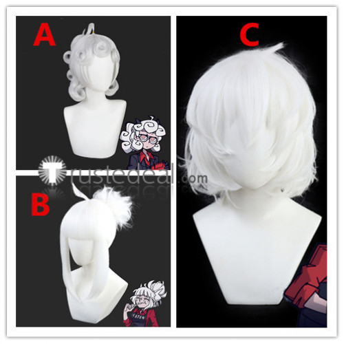 Helltaker Lucifer Pandemonica Malina White Cosplay Wigs