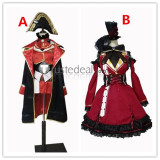 Vtuber Virtual YouTuber Houshou Marine Captain Pirate Gothic Lolita Red Cosplay Costumes