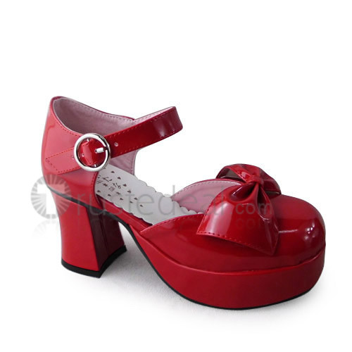 Sweet Bows Red Lolita Shoes