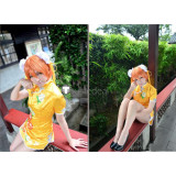 Love Live Rin Hoshizora Cheongsam Graceful Yellow Cosplay Costume