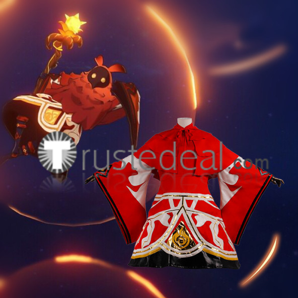 Genshin Impact Pyro Abyss Mage Red Cosplay Costume