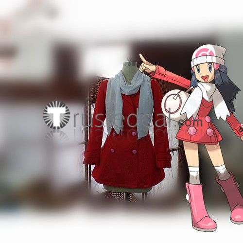 Pokemon Dawn Red Platinum Red Outfit Cosplay Costume