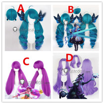 League of Legends LOL NEW Gwen Space Groove Withered Rose Syndra Purple Blue Purplish Cosplay Wigs